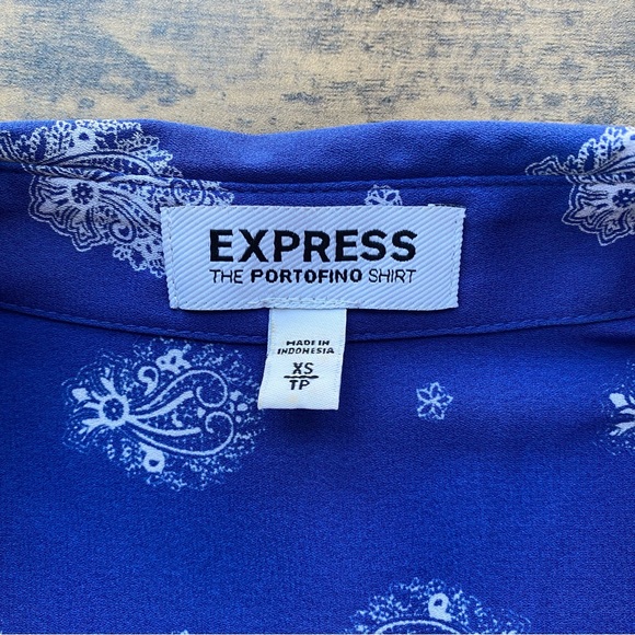 Express Blue Print Portofino Shirt - Picture 6 of 6